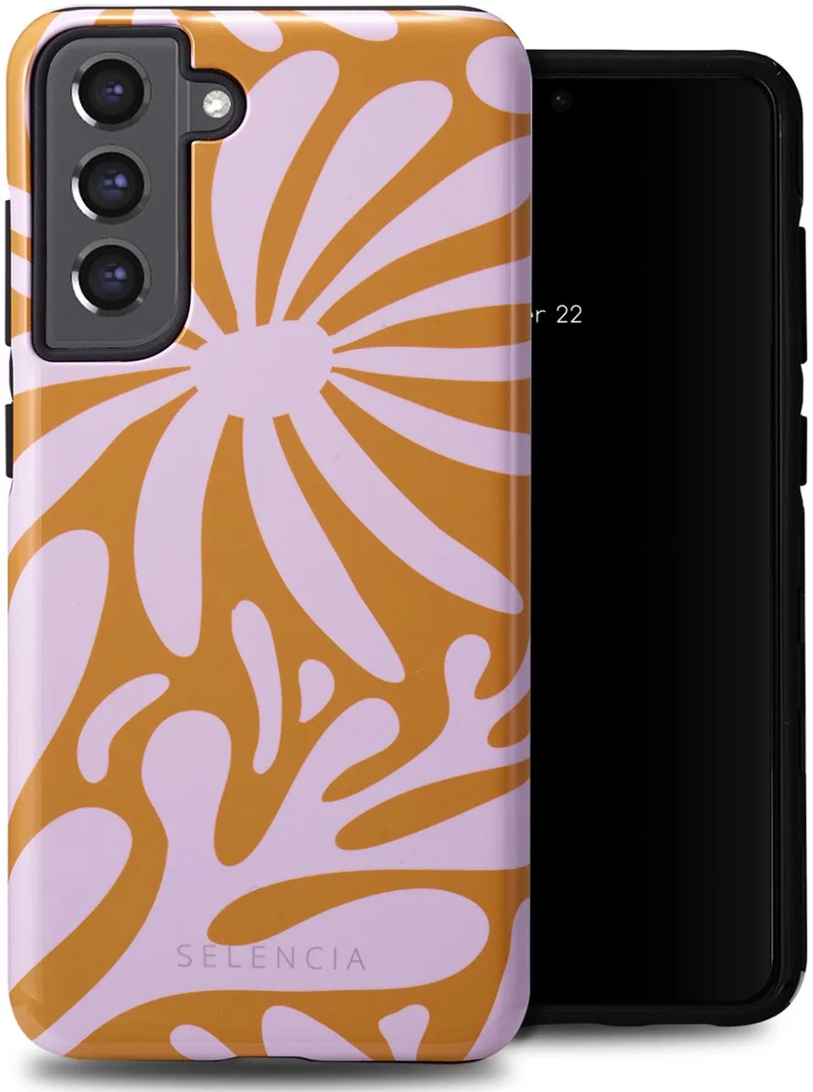Selencia Hoesje Samsung Galaxy S21 FE Modern Bloom Pink