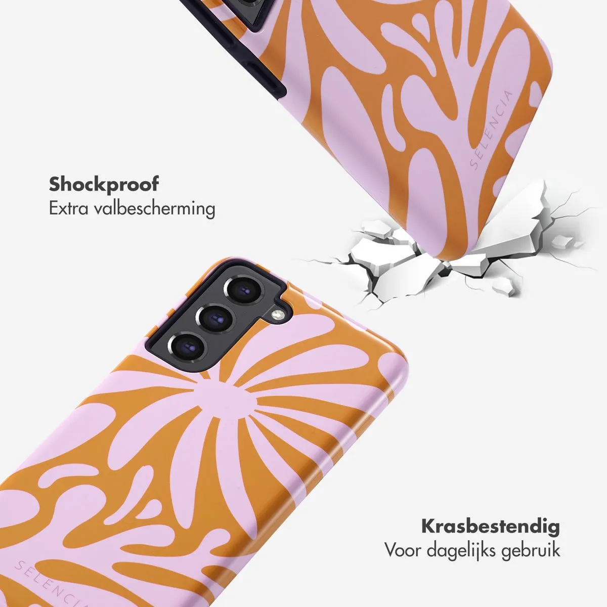 Selencia Hoesje Samsung Galaxy S21 FE Modern Bloom Pink