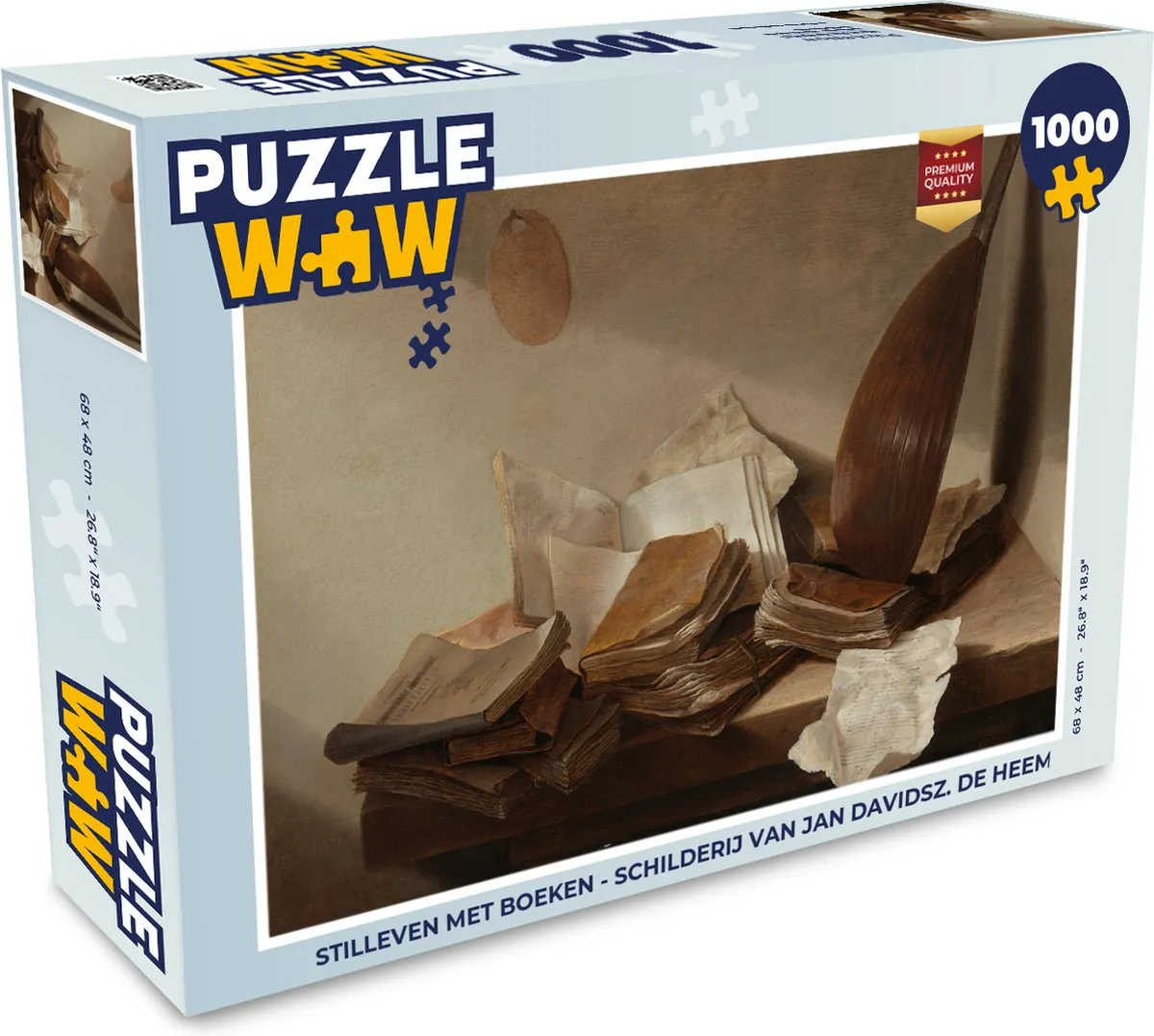PuzzleWow Stilleven met boeken Legpuzzel 1000 Stuks - Multicolor