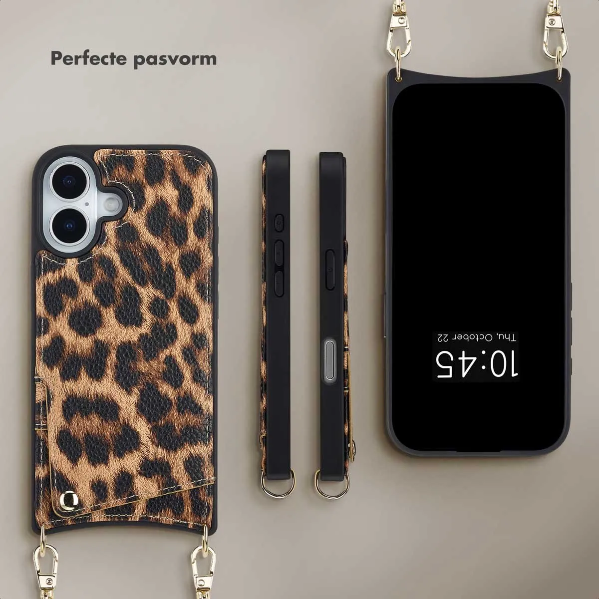 Selencia iPhone 17 Hoesje - Leopard - 2 Pasjes - afbeelding 6 van 6