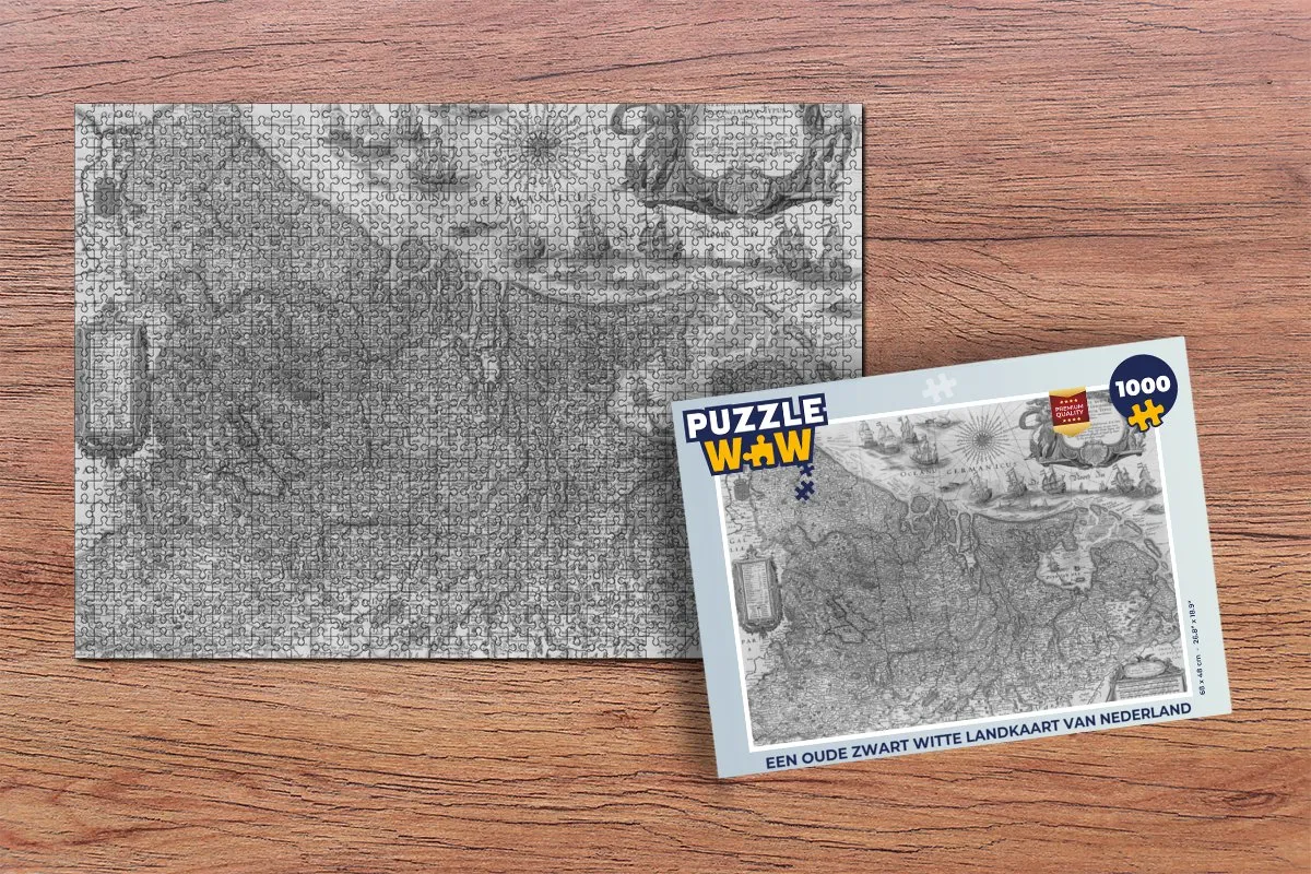 PuzzleWow Landkaart Nederland Puzzel 1000 Stuks - Multicolor