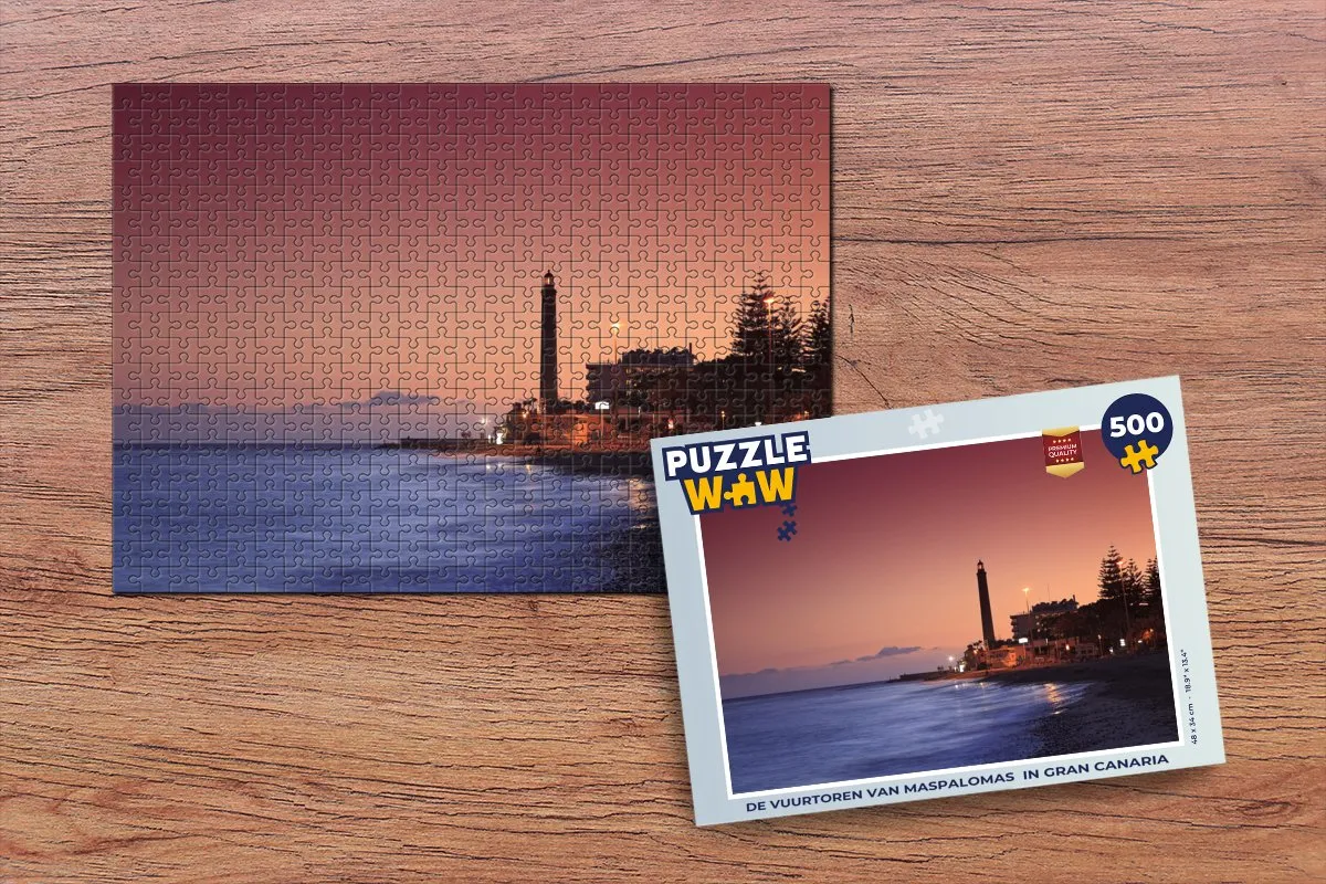 PuzzleWow Legpuzzel De Vuurtoren van Maspalomas 500 Stuks - Multicolor