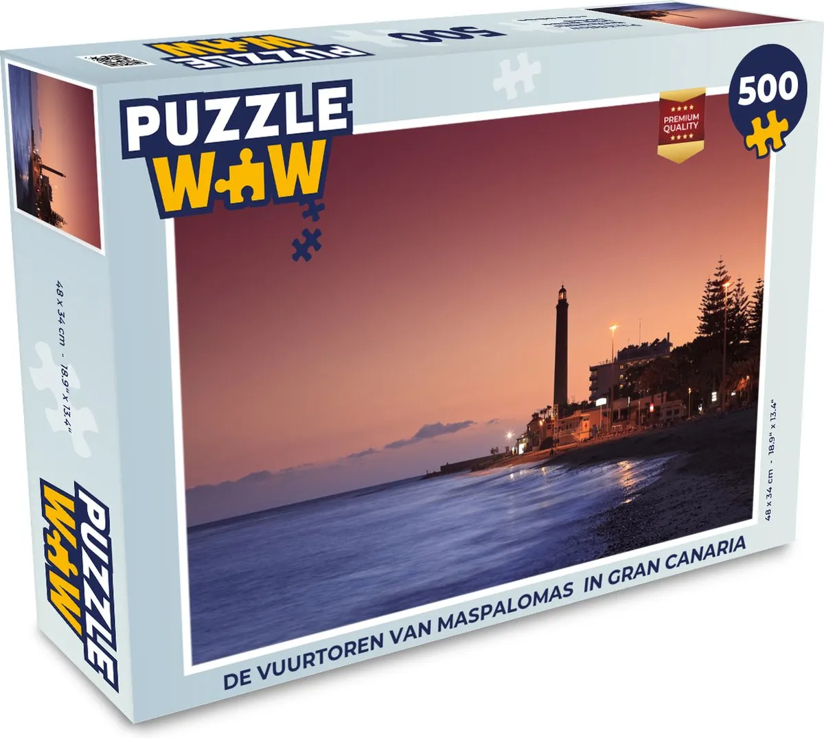 PuzzleWow Legpuzzel De Vuurtoren van Maspalomas 500 Stuks