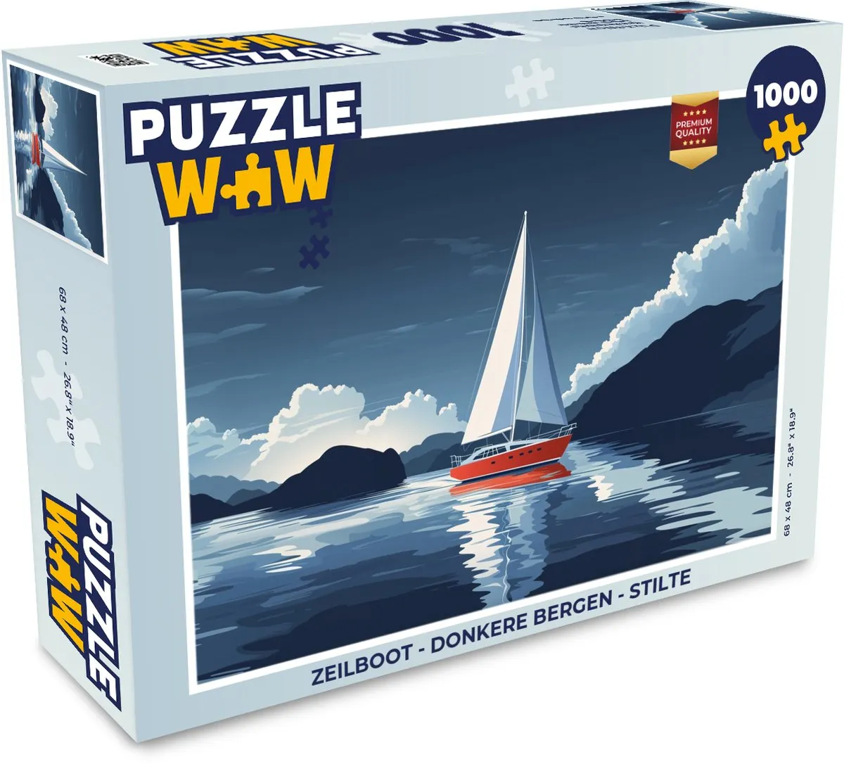 PuzzleWow Zeilboot Legpuzzel 1000 Stuks - Wolken