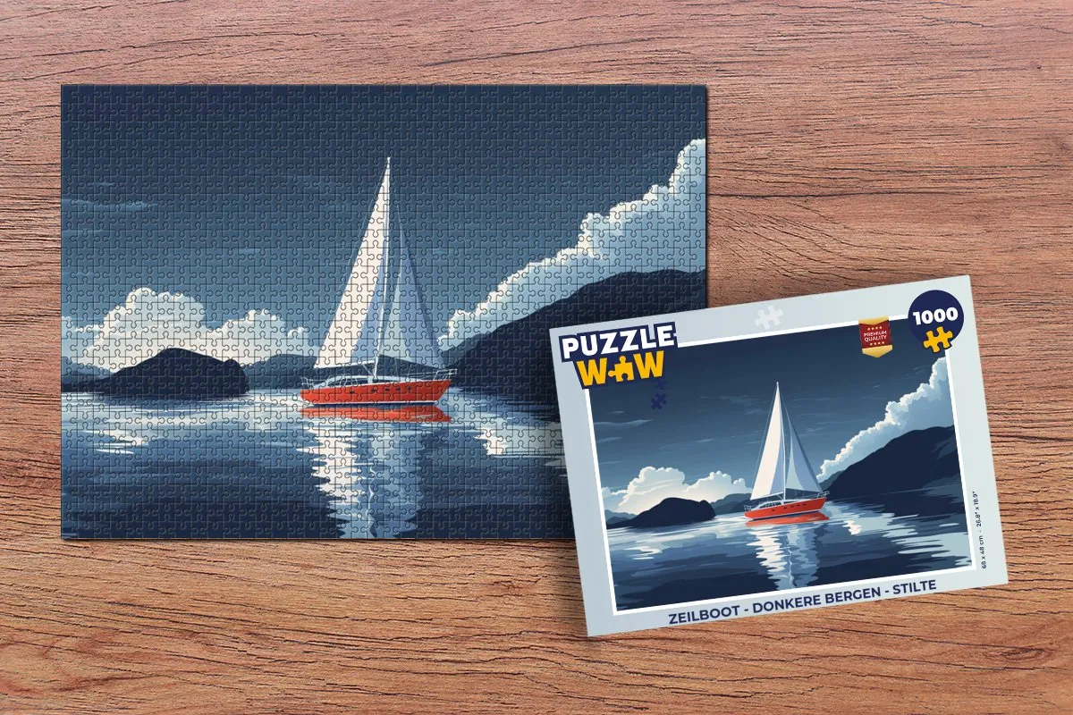 PuzzleWow Zeilboot Legpuzzel 1000 Stuks - Wolken