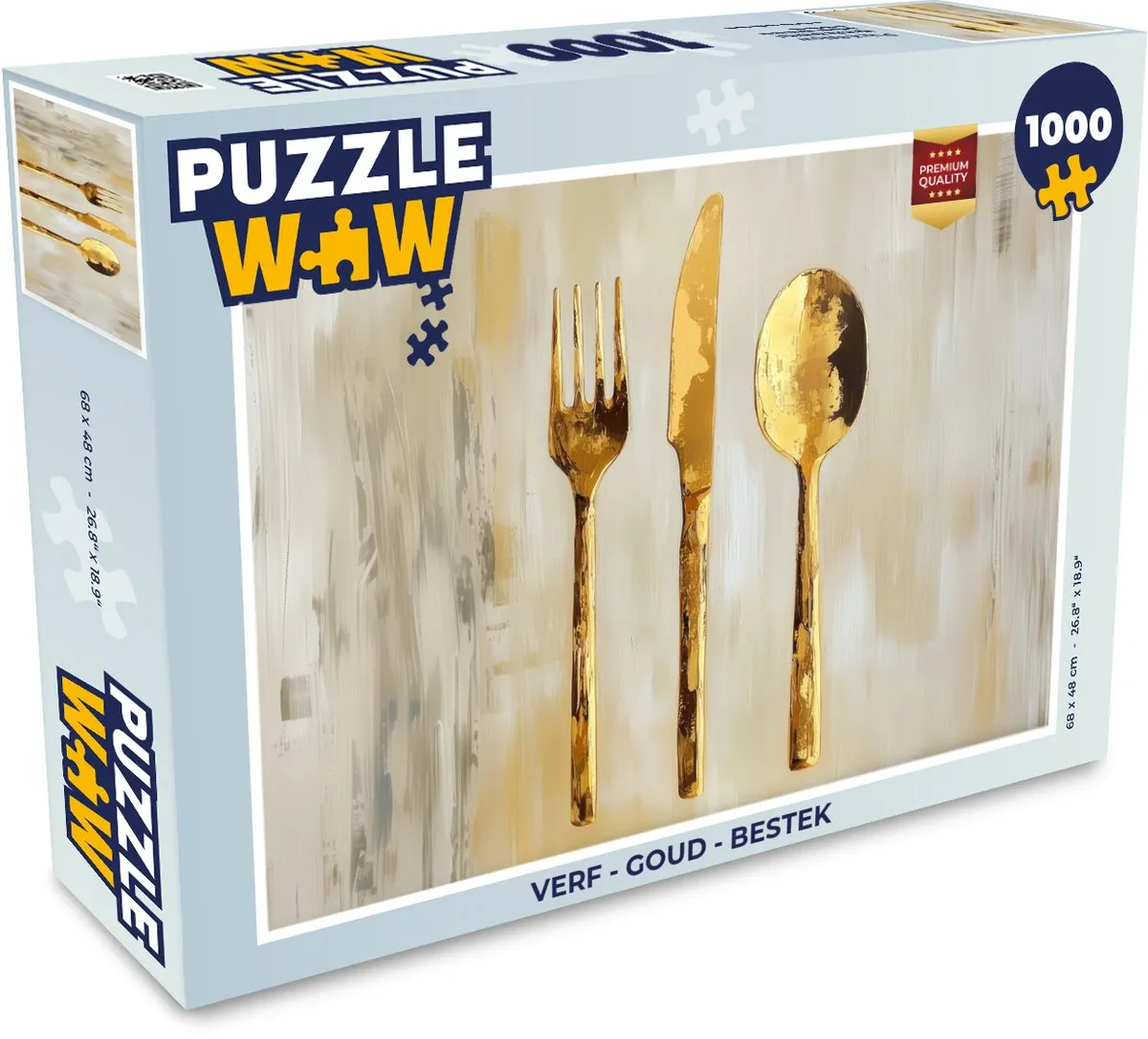 PuzzleWow Bestek Legpuzzel 1000 Stuks - Goud