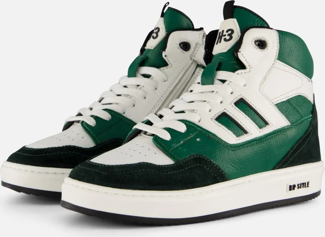 HIP Sneakers groen Leer