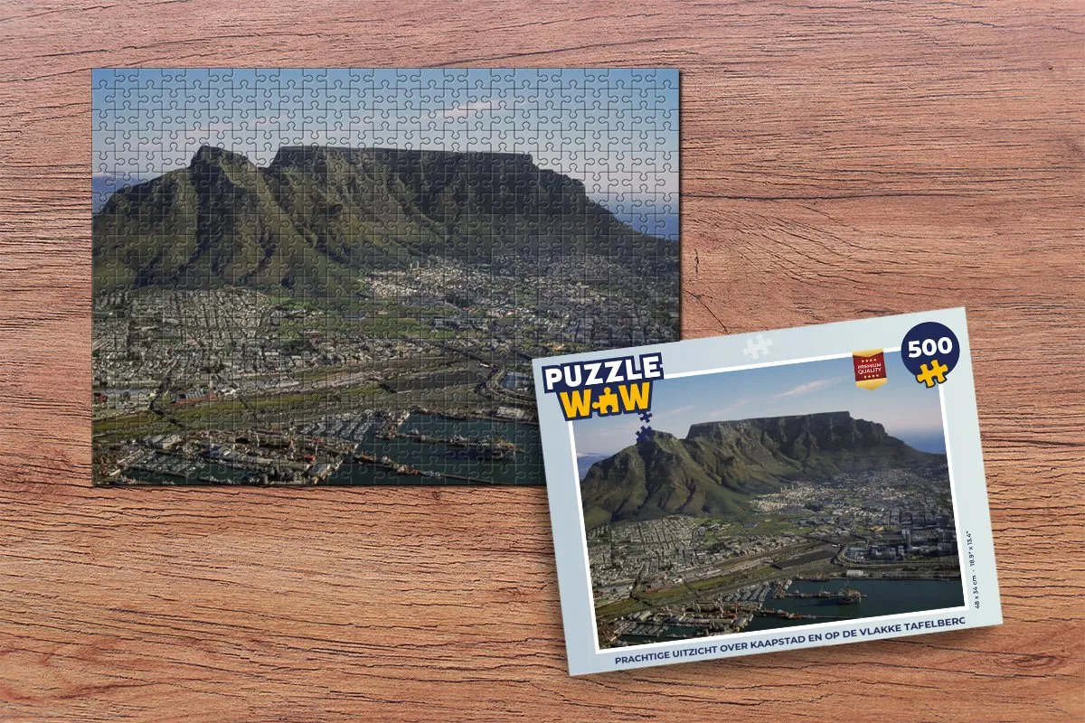 PuzzleWow Legpuzzel Tafelberg & Kaapstad 500 Stuks - Multicolor