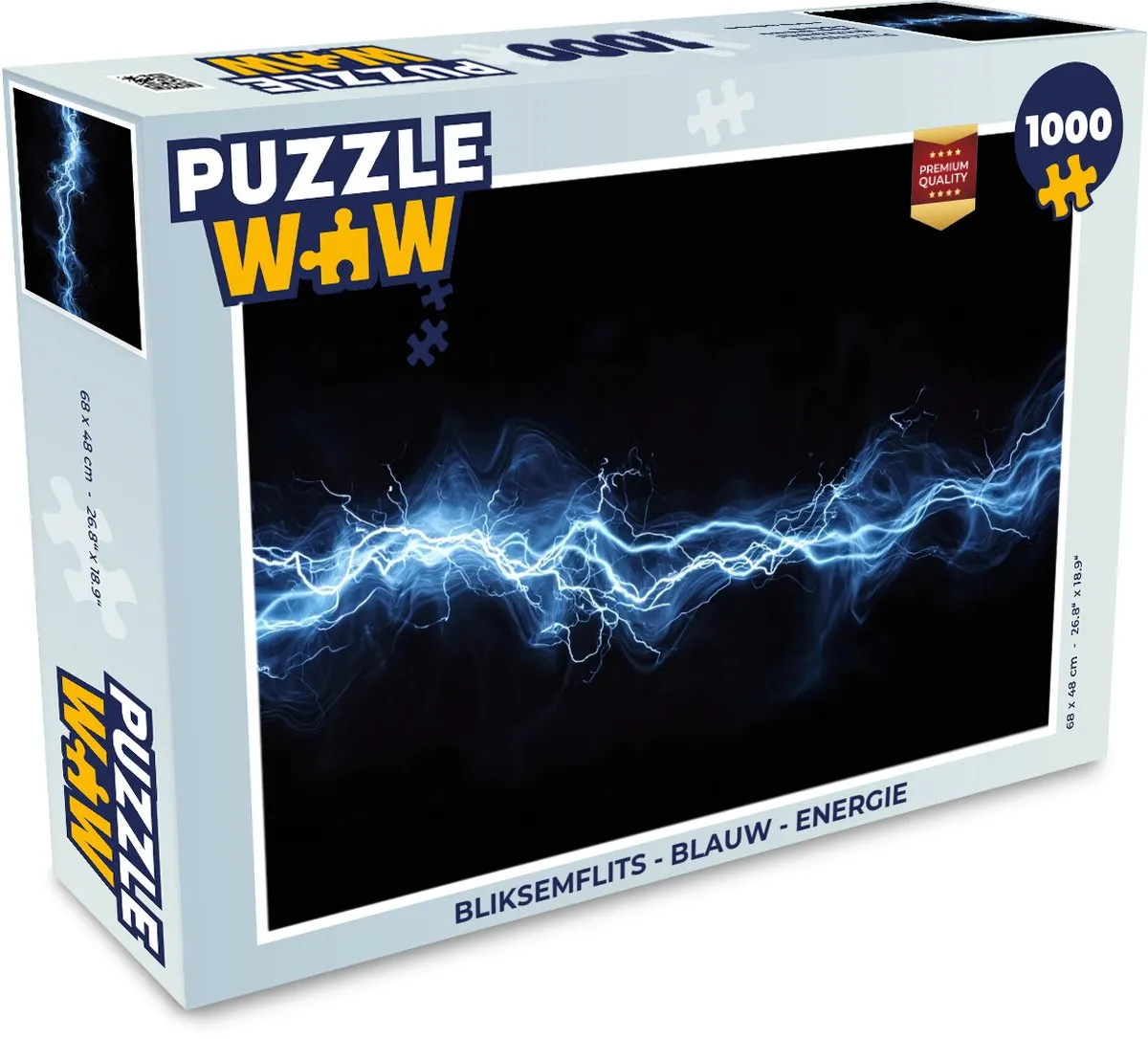 PuzzleWow Bliksemflits Legpuzzel 1000 Stuks - Blauw