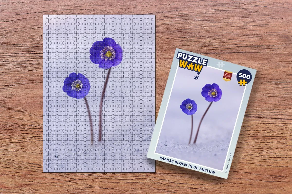 PuzzleWow Bloemen Sneeuw Paars Legpuzzel 500 Stuks - MPN 6017553178142