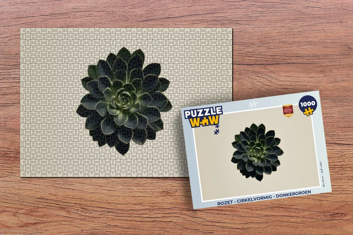 PuzzleWow Rozet Cirkelvormig Legpuzzel 1000 Stuks - Donkergroen