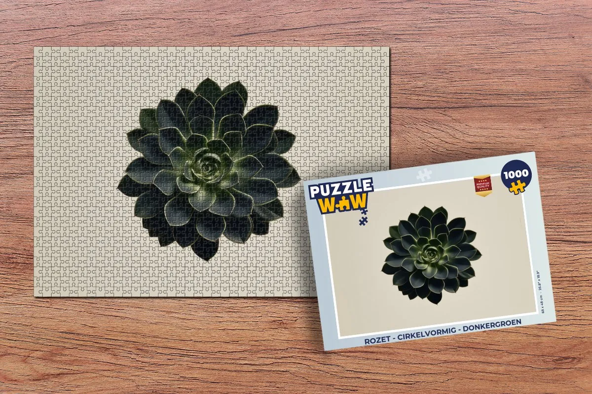 PuzzleWow Rozet Cirkelvormig Legpuzzel 1000 Stuks - Donkergroen
