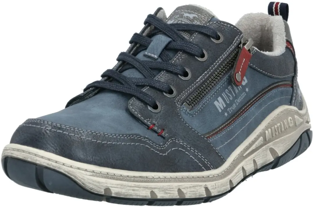 Mustang sportieve veterschoen Marineblauw met veters en rits maat 41