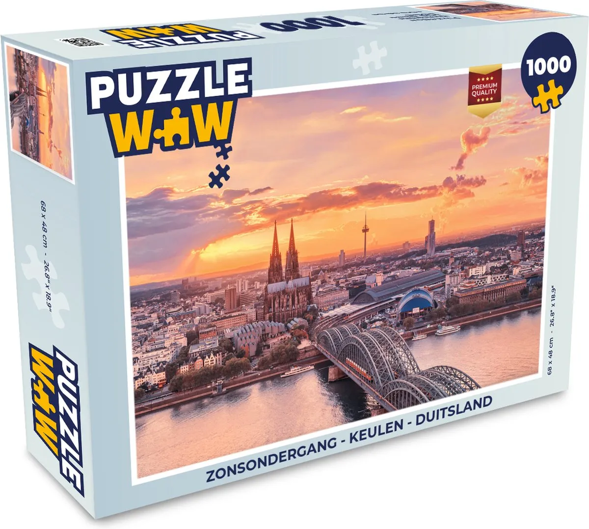 PuzzleWow Zonsondergang Keulen Legpuzzel 1000 Stuks - Multicolor