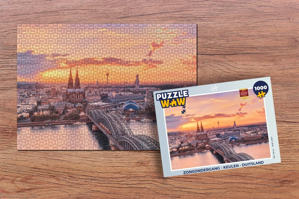PuzzleWow Zonsondergang Keulen Legpuzzel 1000 Stuks - Multicolor