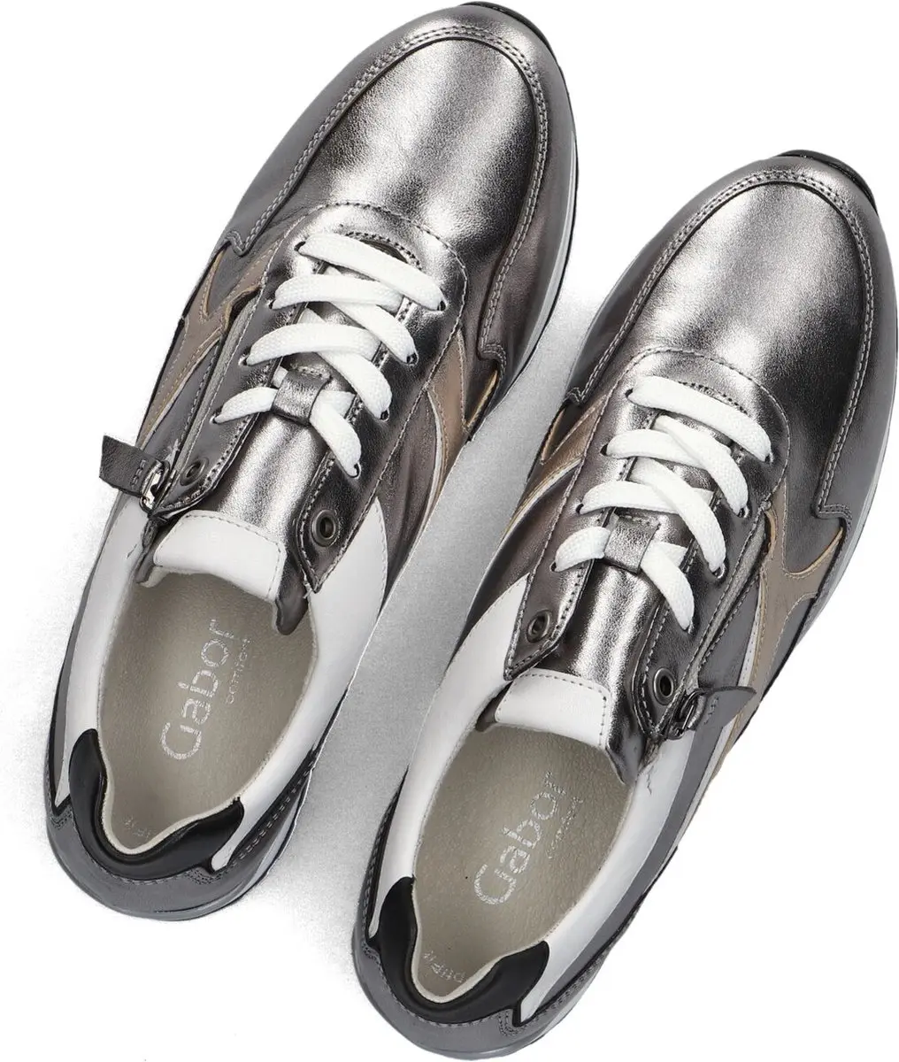 Gabor Dames Sneakers 526 - Zilver - Leer