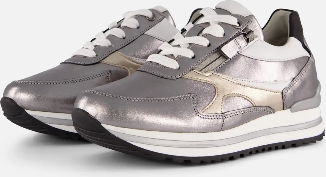Gabor Dames Sneakers 526 - Zilver - Leer