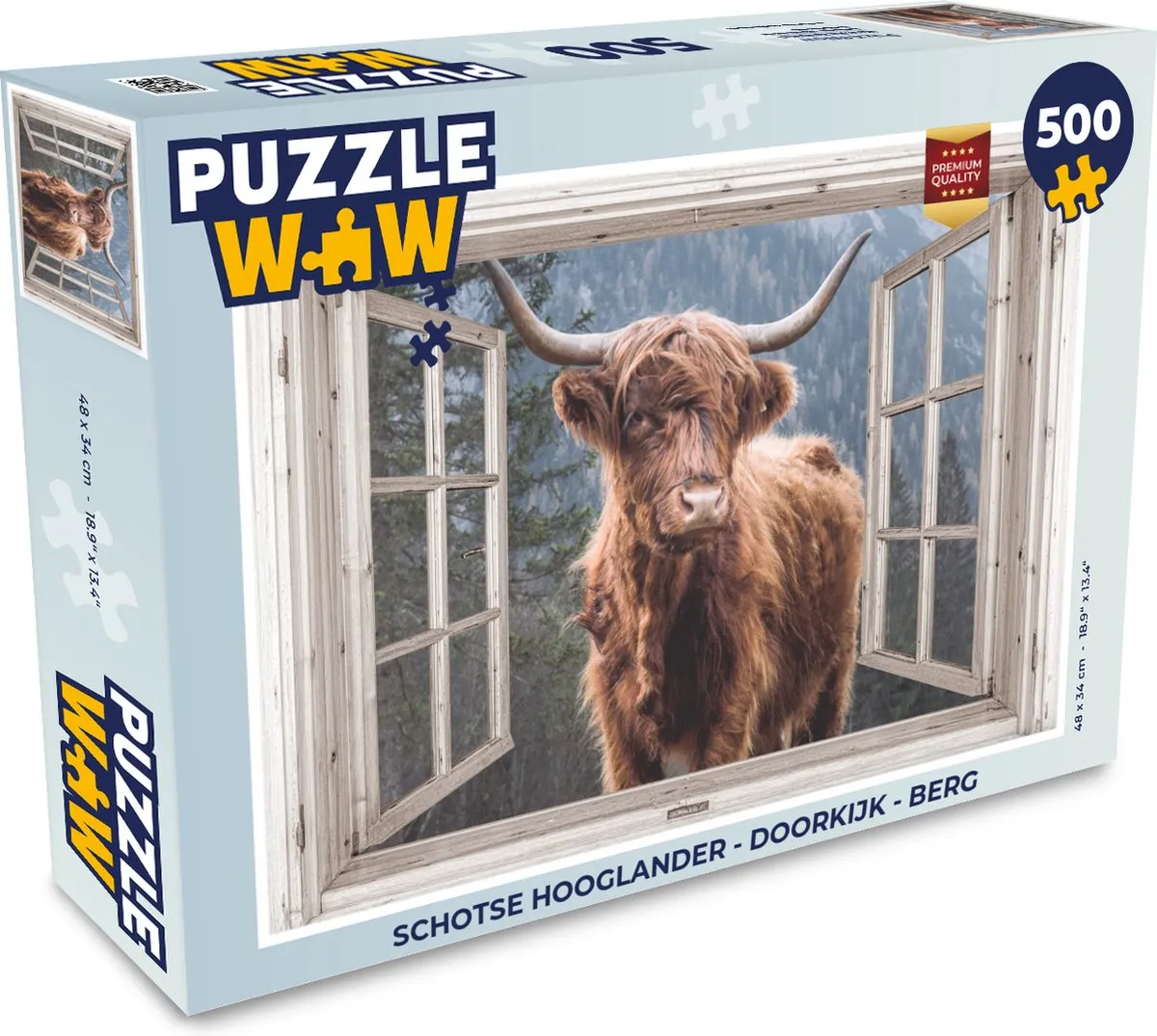 PuzzleWow Schotse Hooglander Legpuzzel 500 Stuks - Multicolor