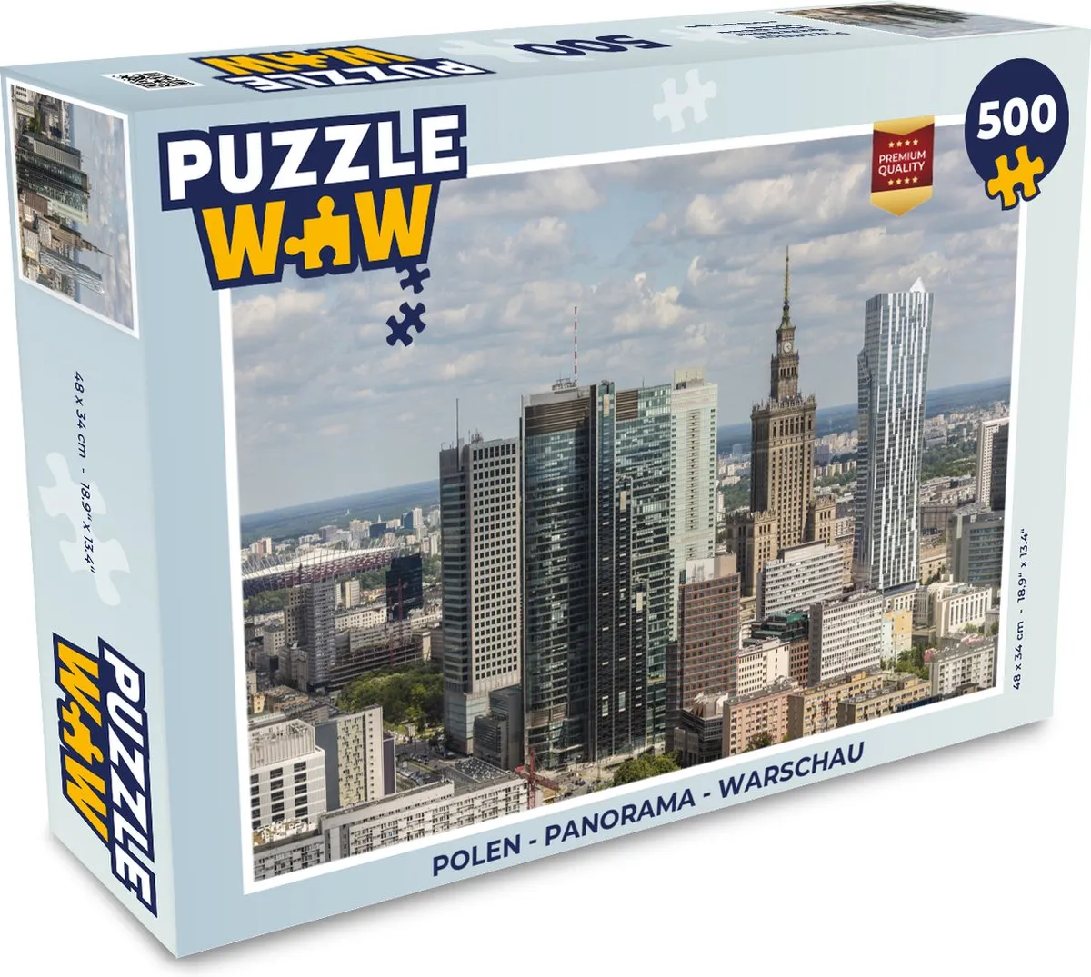 PuzzleWow Legpuzzel Warschau 500 Stuks - Multicolor