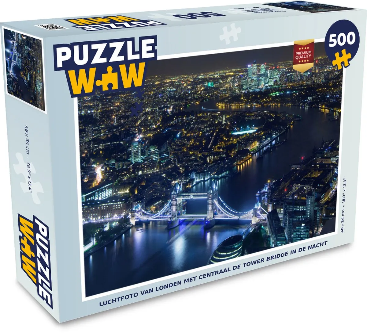 PuzzleWow Londen Nachtpuzzel 500 Stuks - Multicolor