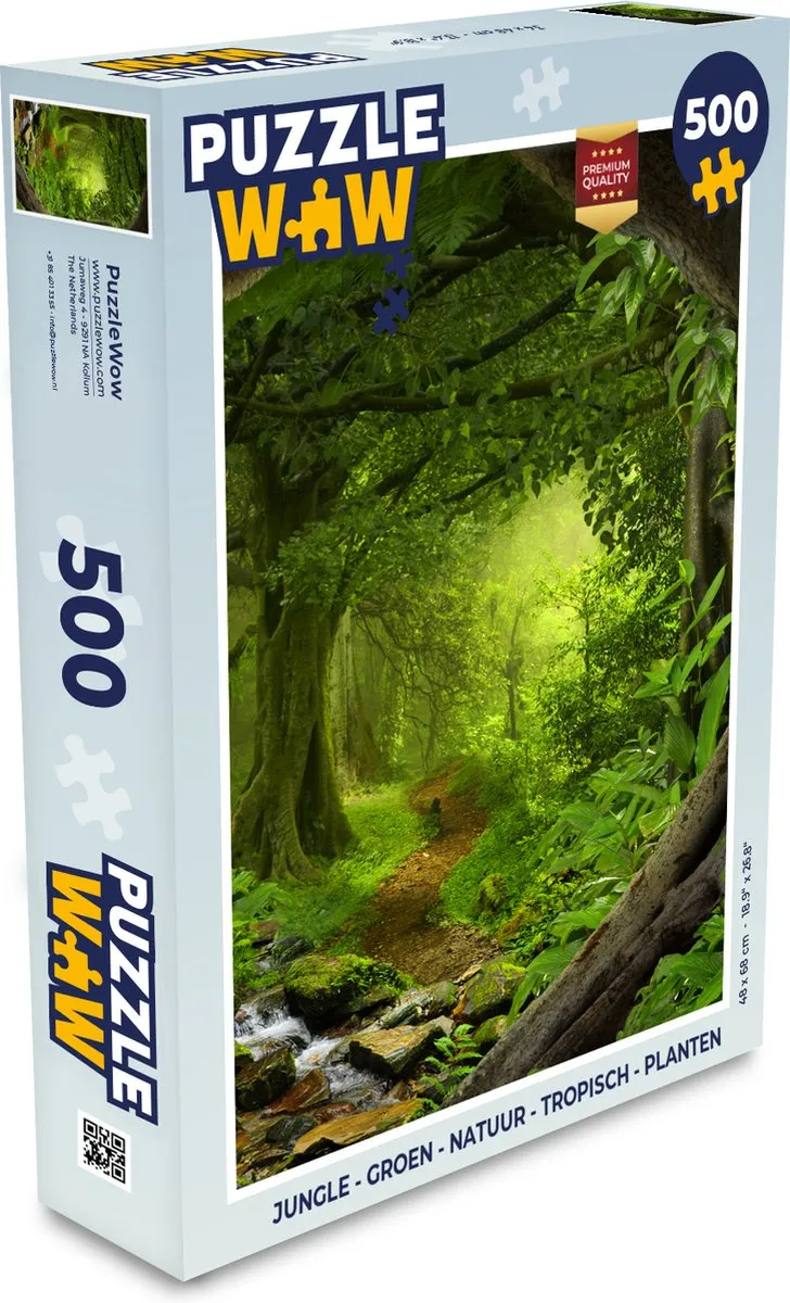 PuzzleWow Jungle Legpuzzel 500 Stuks - Multicolor