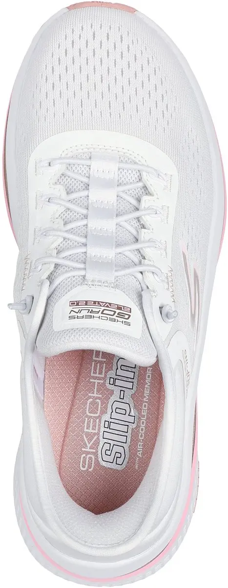 Skechers Hands Free Slip-Ins Go Run Elevated 2.0 Dames Sneaker 129006-WPK - Wit/roze - afbeelding 5 van 6