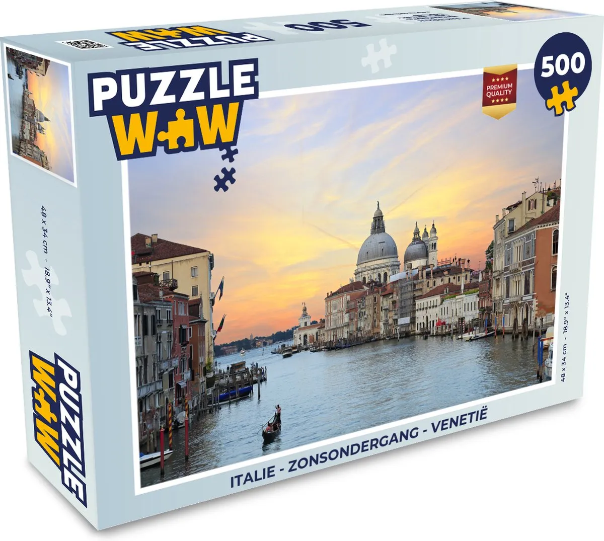 PuzzleWow Italië Legpuzzel Zonsondergang Venetië 500 Stuks - Multicolor