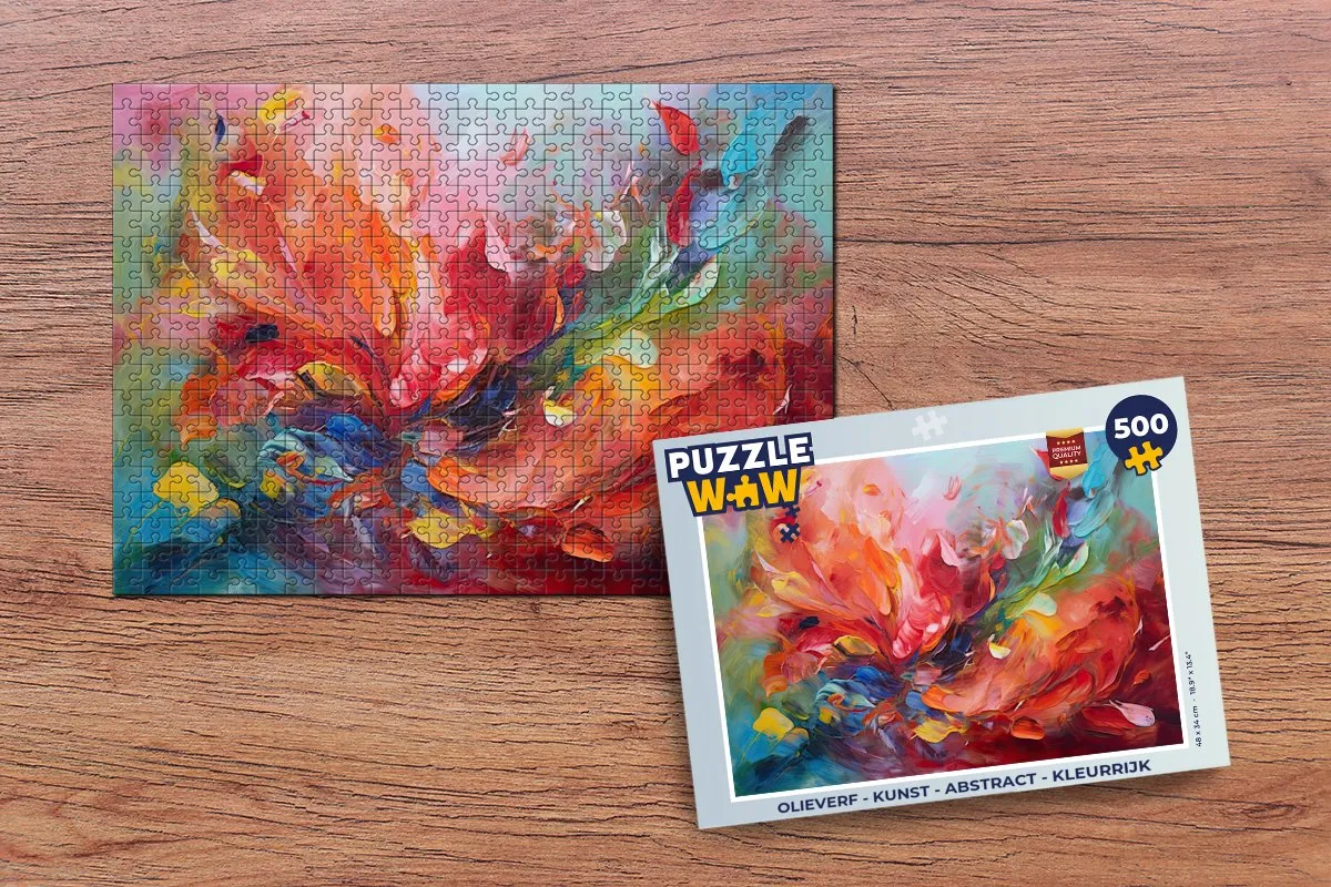 PuzzleWow Abstract Legpuzzel 500 Stuks - Multicolor