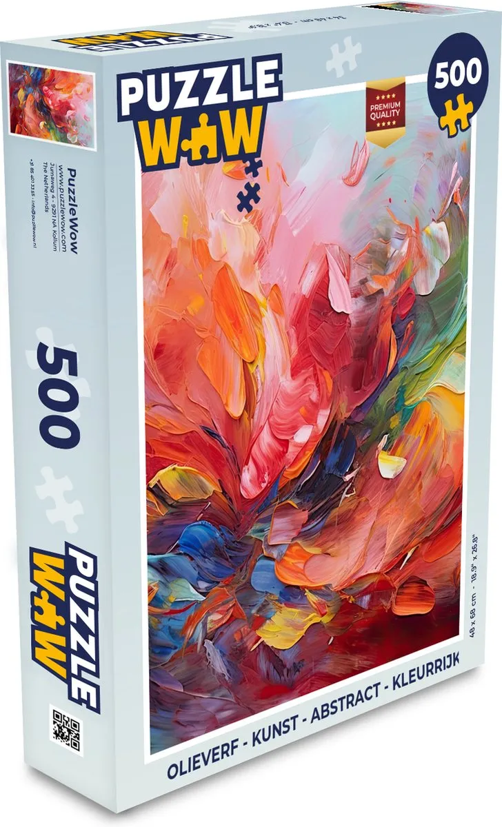 PuzzleWow Abstract Legpuzzel 500 Stuks - Multicolor