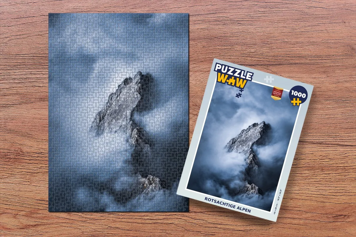 PuzzleWow Alpen Rots Wolken Legpuzzel 1000 Stuks - Multicolor
