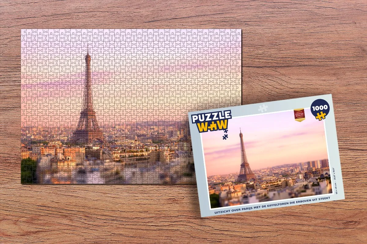 PuzzleWow Parijs met Eiffeltoren Legpuzzel 1000 Stuks - Multicolor