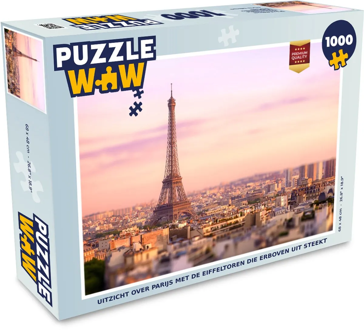 PuzzleWow Parijs met Eiffeltoren Legpuzzel 1000 Stuks - Multicolor