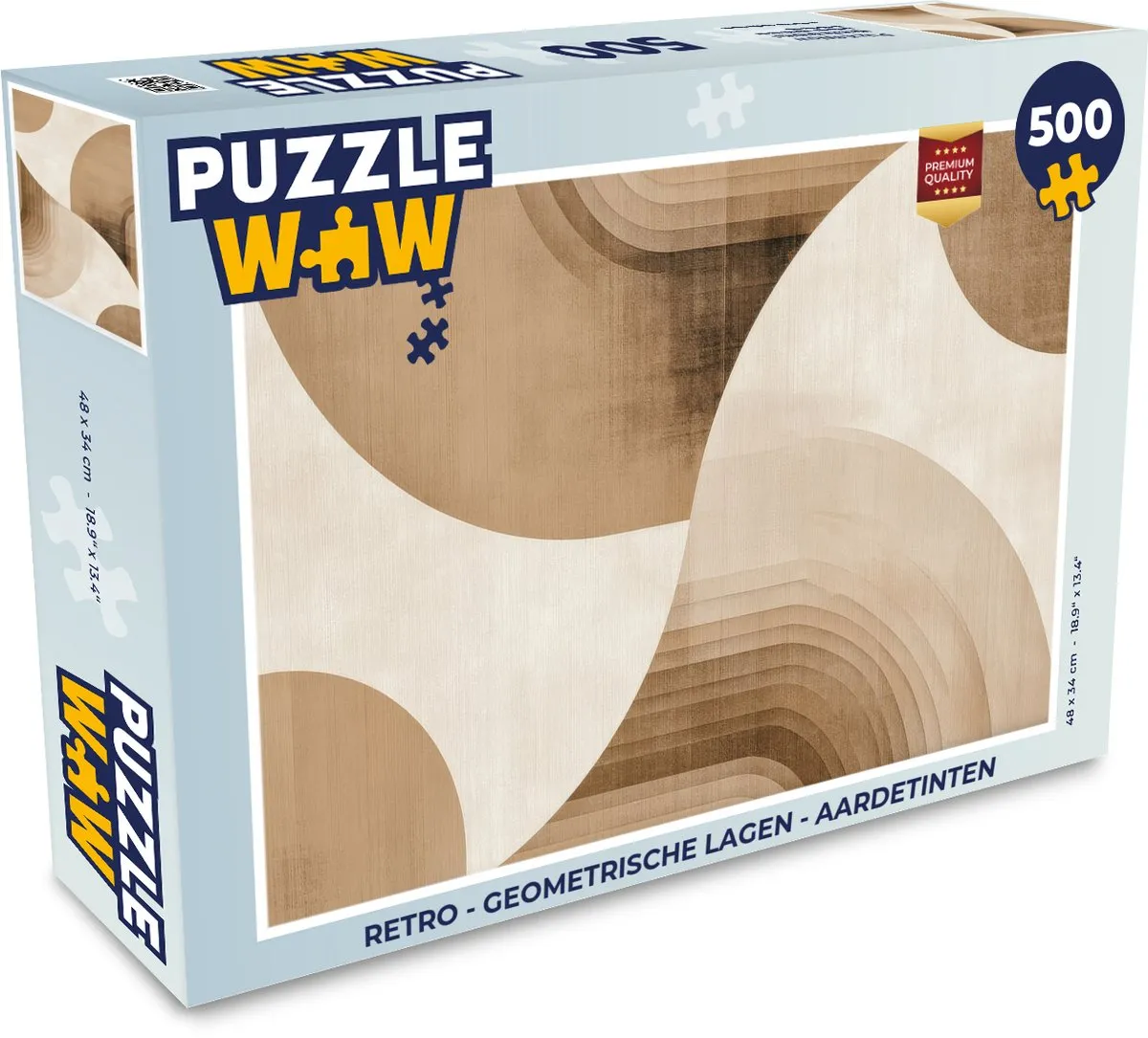 PuzzleWow Retro Geometrische Lagen Legpuzzel 500 Stuks