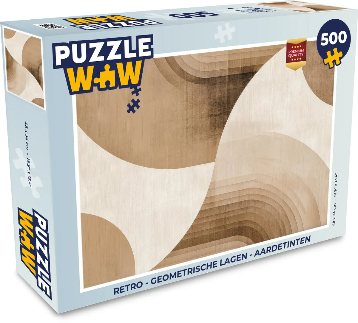 PuzzleWow Retro Geometrische Lagen Legpuzzel 500 Stuks