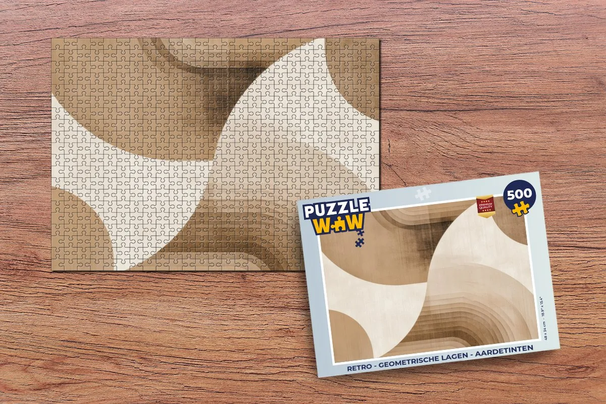 PuzzleWow Retro Geometrische Lagen Legpuzzel 500 Stuks