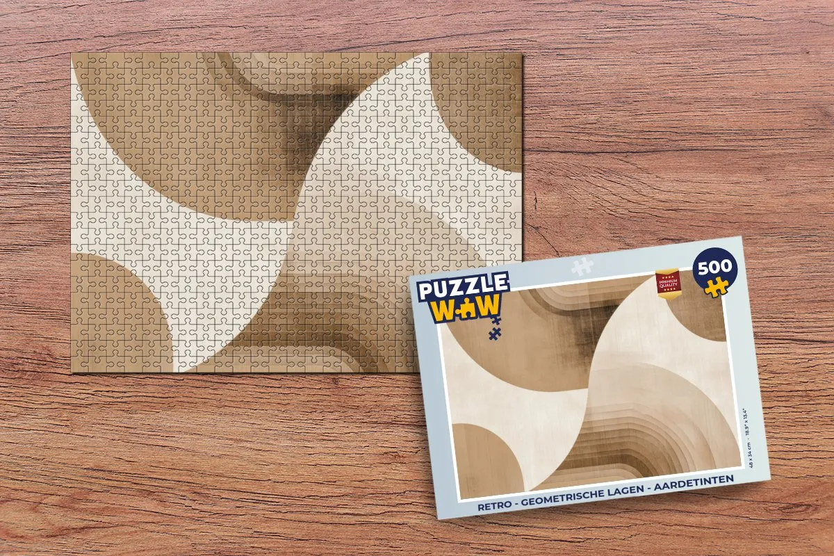PuzzleWow Retro Geometrische Lagen Legpuzzel 500 Stuks
