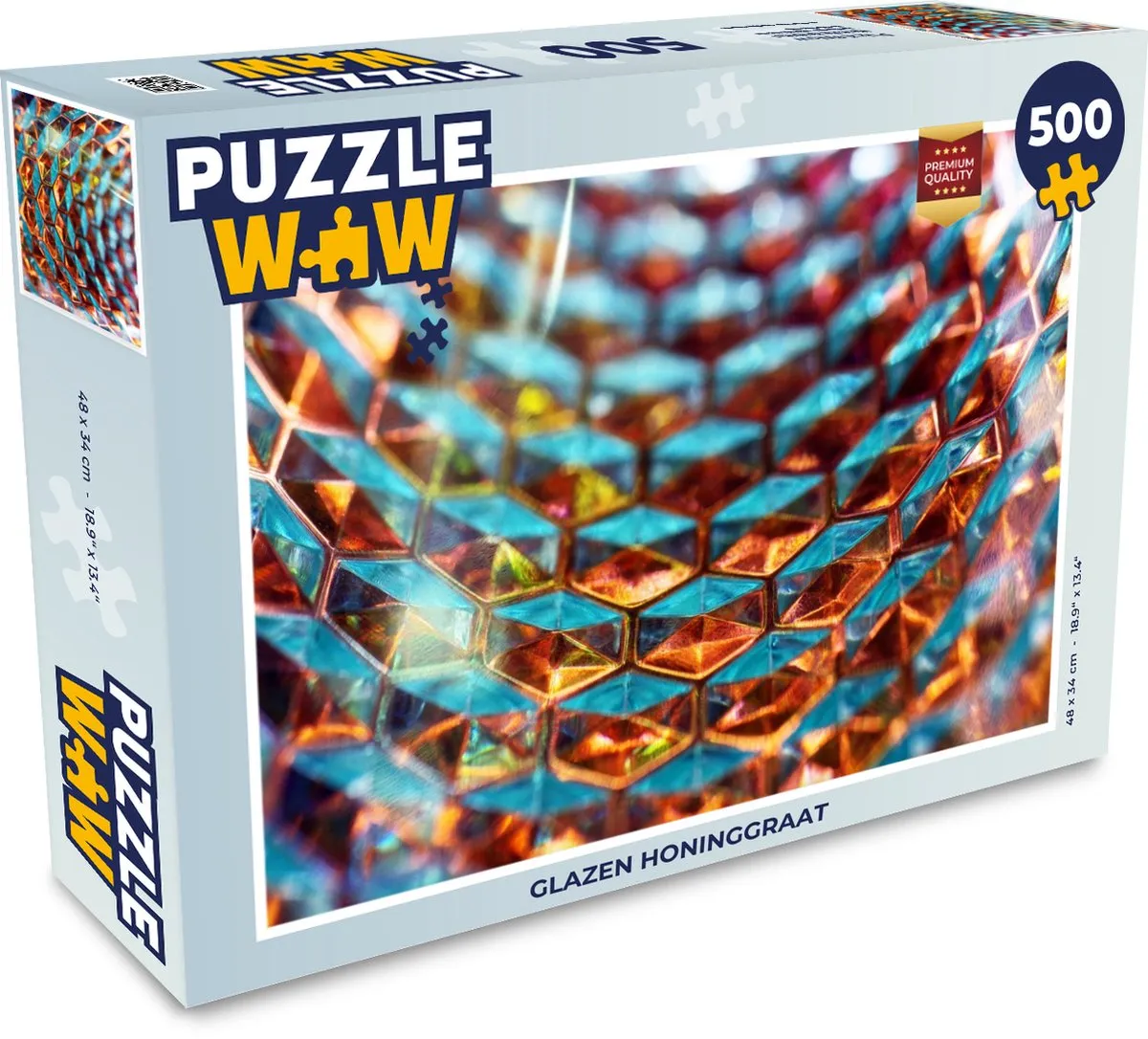 PuzzleWow Glazen Honinggraat Legpuzzel 500 Stuks - Multicolor