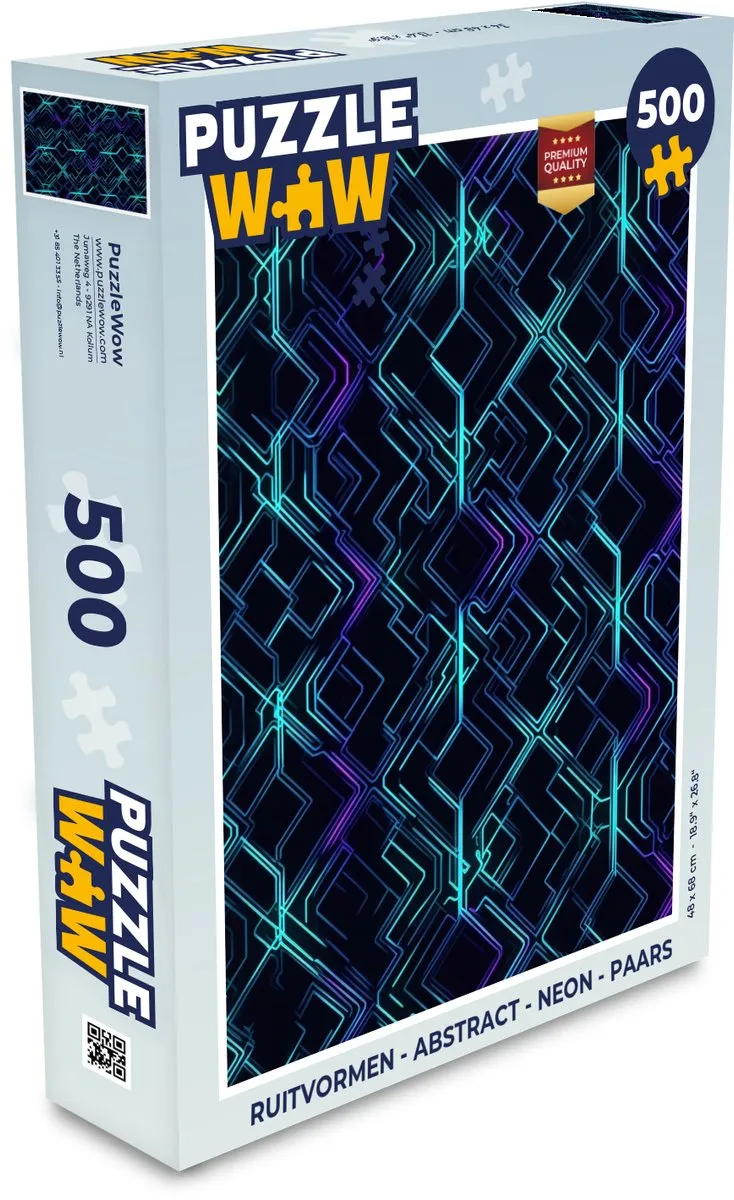 PuzzleWow Neon Ruitvormen Legpuzzel 500 Stuks