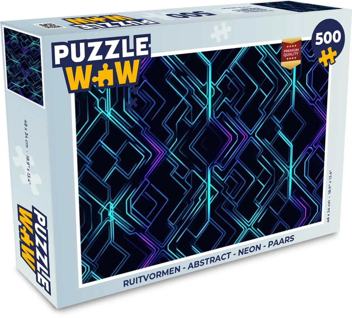 PuzzleWow Neon Ruitvormen Legpuzzel 500 Stuks - Paars