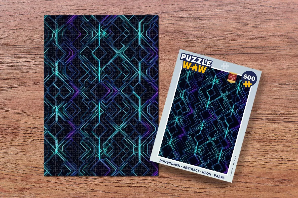 PuzzleWow Neon Ruitvormen Legpuzzel 500 Stuks - Paars