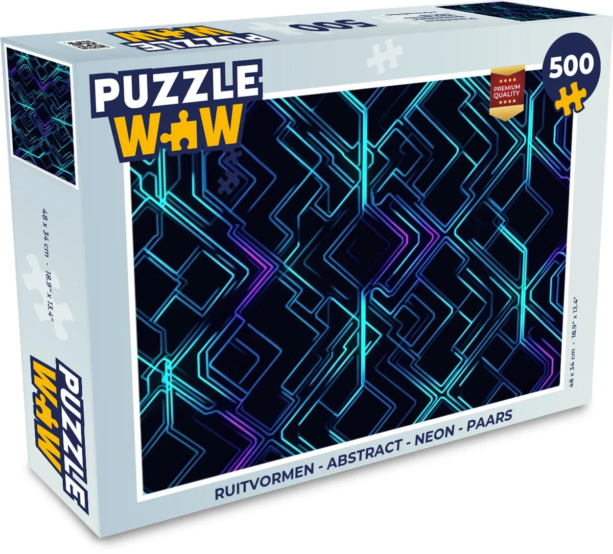 PuzzleWow Neon Ruitvormen Legpuzzel 500 Stuks - Paars
