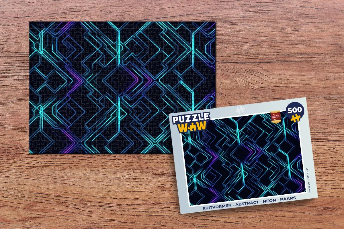 PuzzleWow Neon Ruitvormen Legpuzzel 500 Stuks - Paars