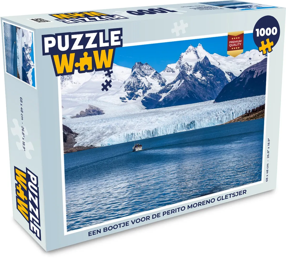 PuzzleWow Legpuzzel Een bootje voor de Perito Moreno gletsjer 1000 Stuks - Multicolor