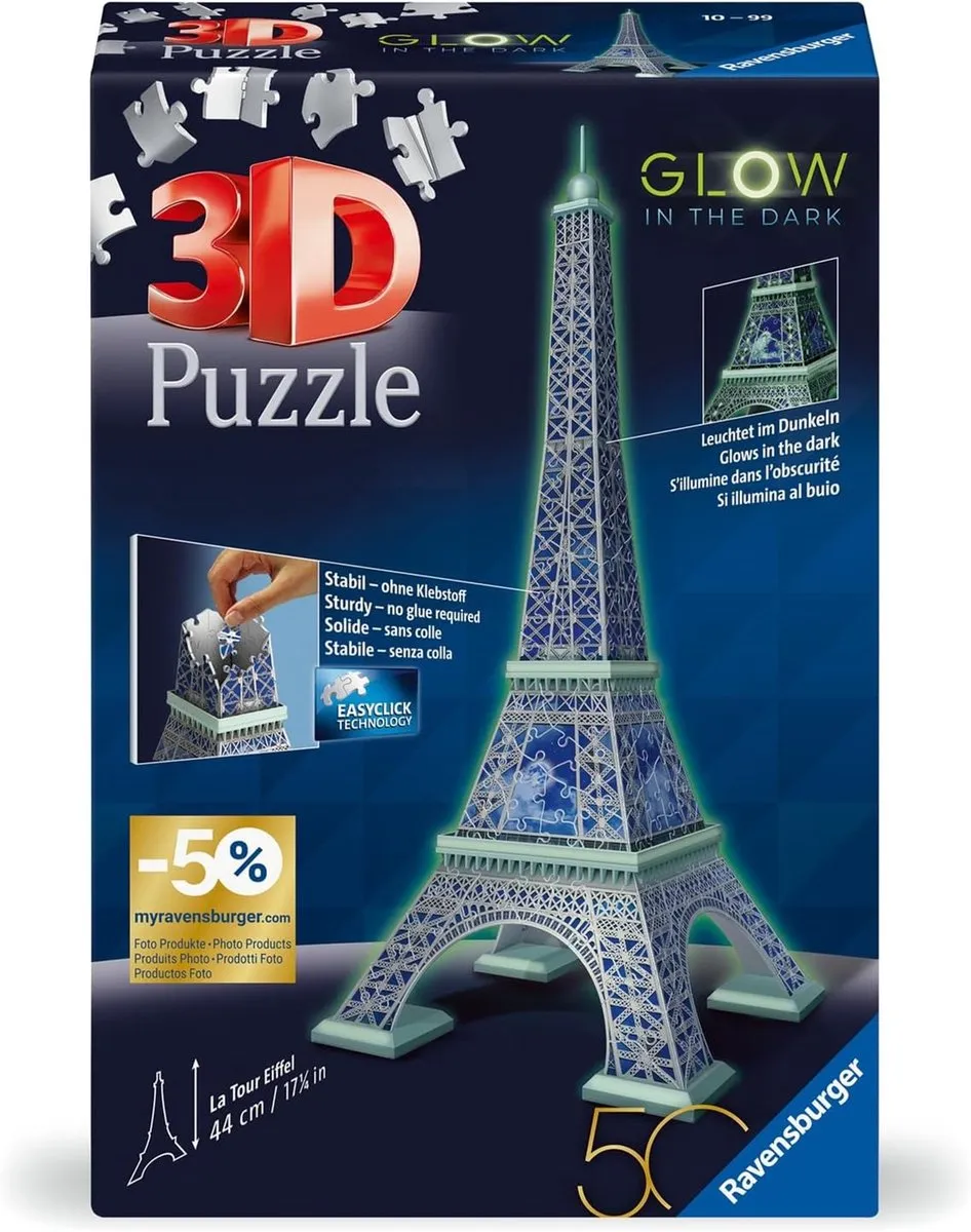 Ravensburger 3D Puzzel Eiffeltoren Glow in the Dark 216 Stuks
