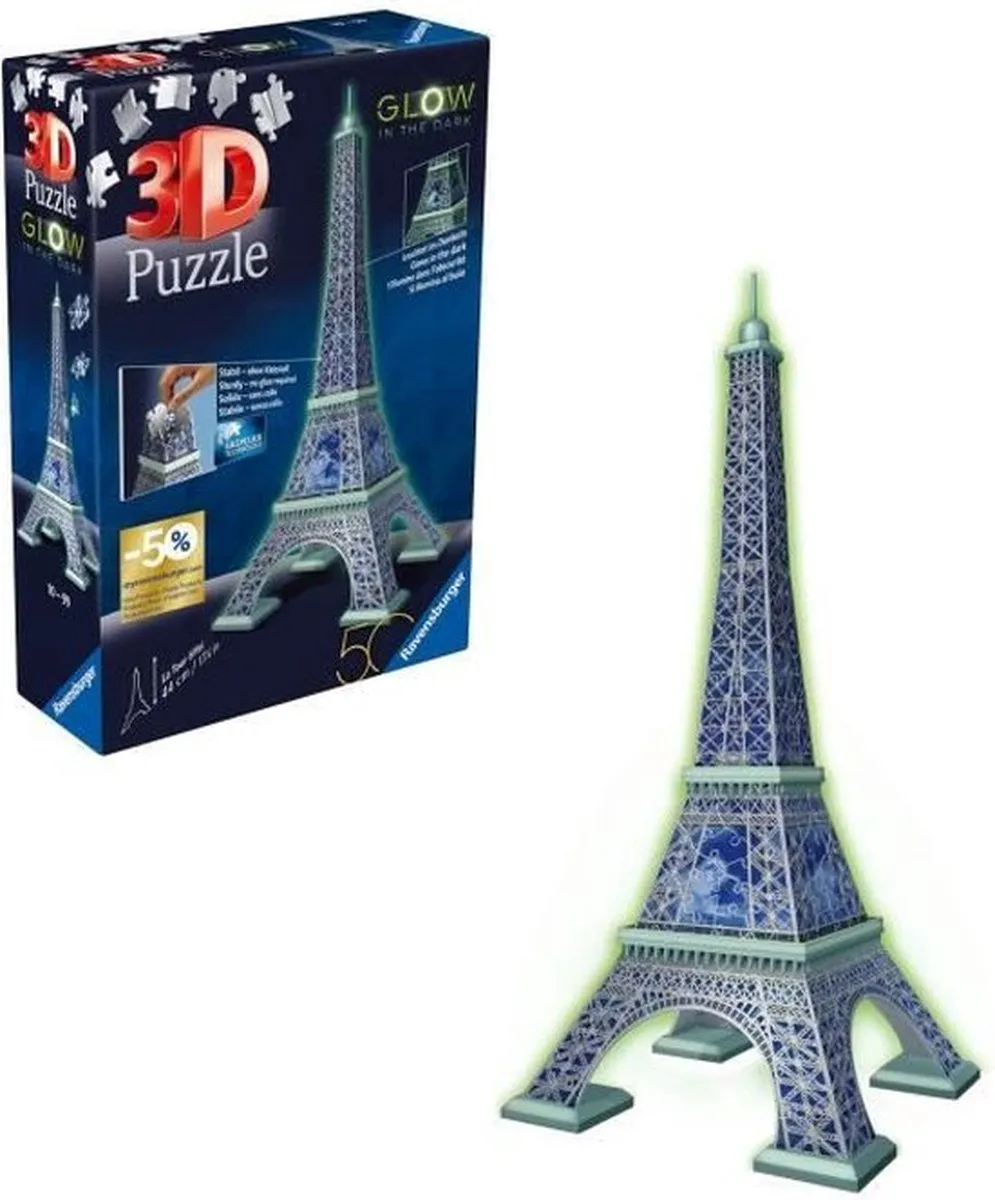 Ravensburger 3D Puzzel Eiffeltoren Glow in the Dark 216 Stuks