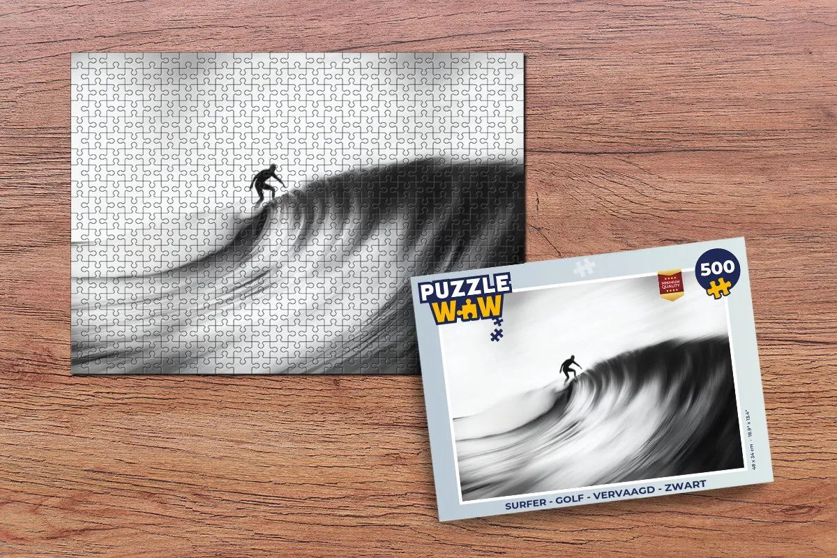 PuzzleWow Surfer Golf Legpuzzel 500 Stuks - Zwart