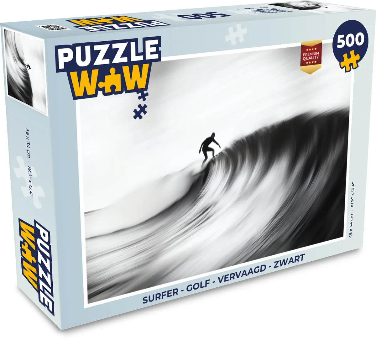 PuzzleWow Surfer Golf Legpuzzel 500 Stuks - Zwart