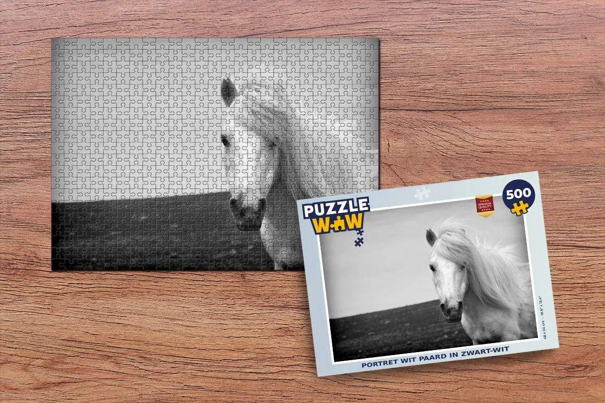 PuzzleWow Portret Paard Legpuzzel 500 Stuks - Multicolor