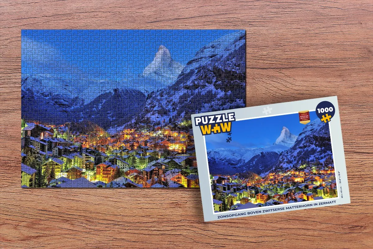 PuzzleWow Zonsopgang Matterhorn Legpuzzel 1000 Stuks - Multicolor
