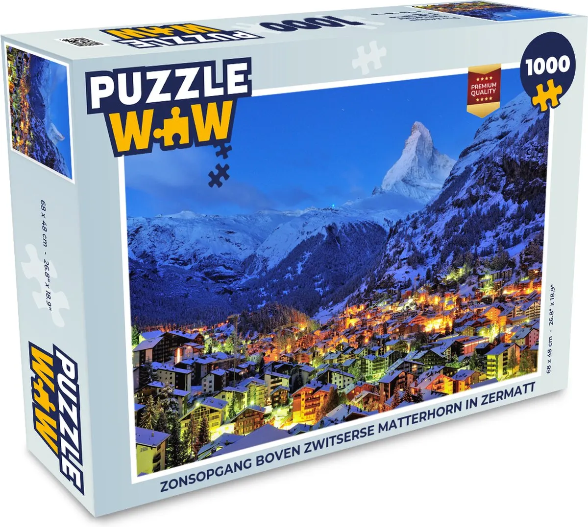 PuzzleWow Zonsopgang Matterhorn Legpuzzel 1000 Stuks - Multicolor